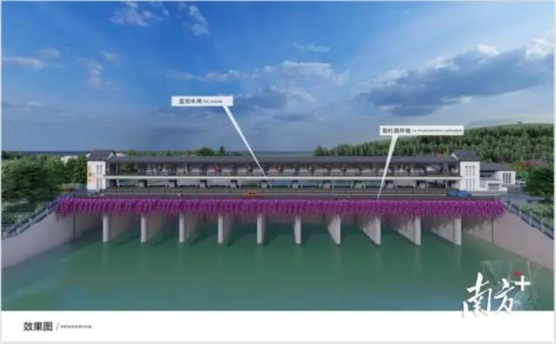 蓝田水闸效果图。 图片