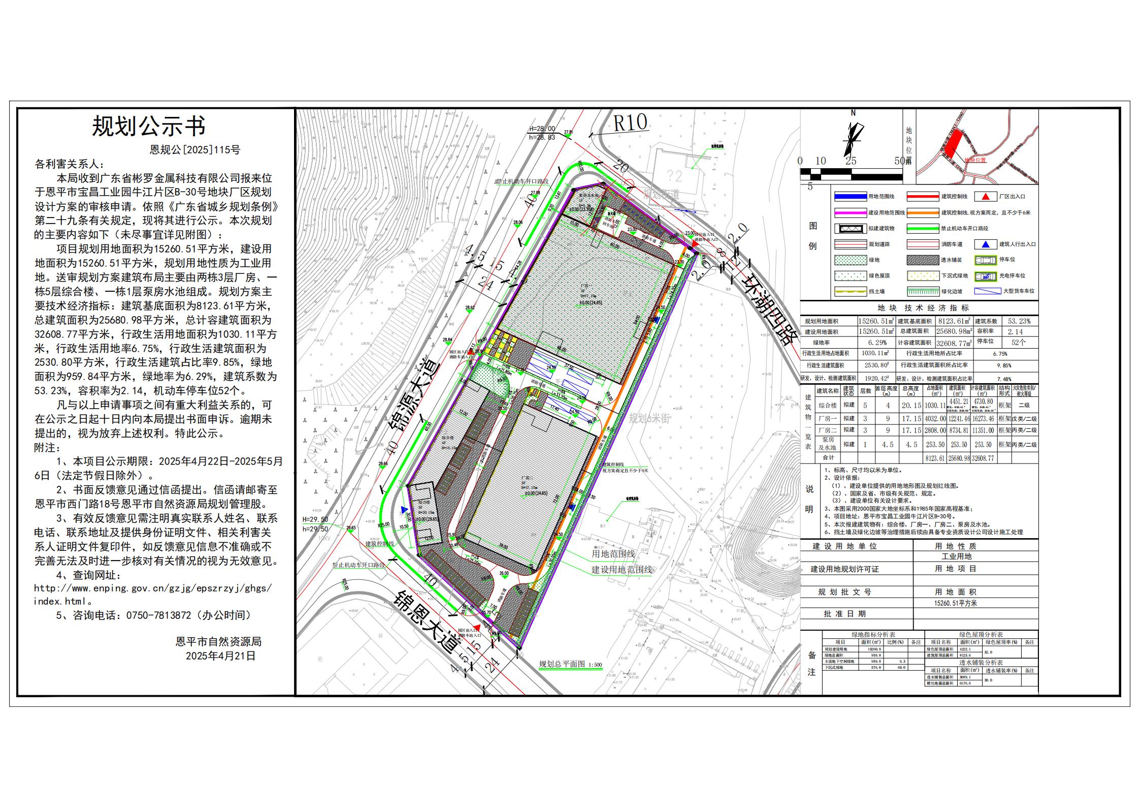 恩规公[2025]115号 规划公示书 关于快猫
宝昌工业园牛江片区B-30号（广东省彬罗金属科技有限公司）的公示.jpg